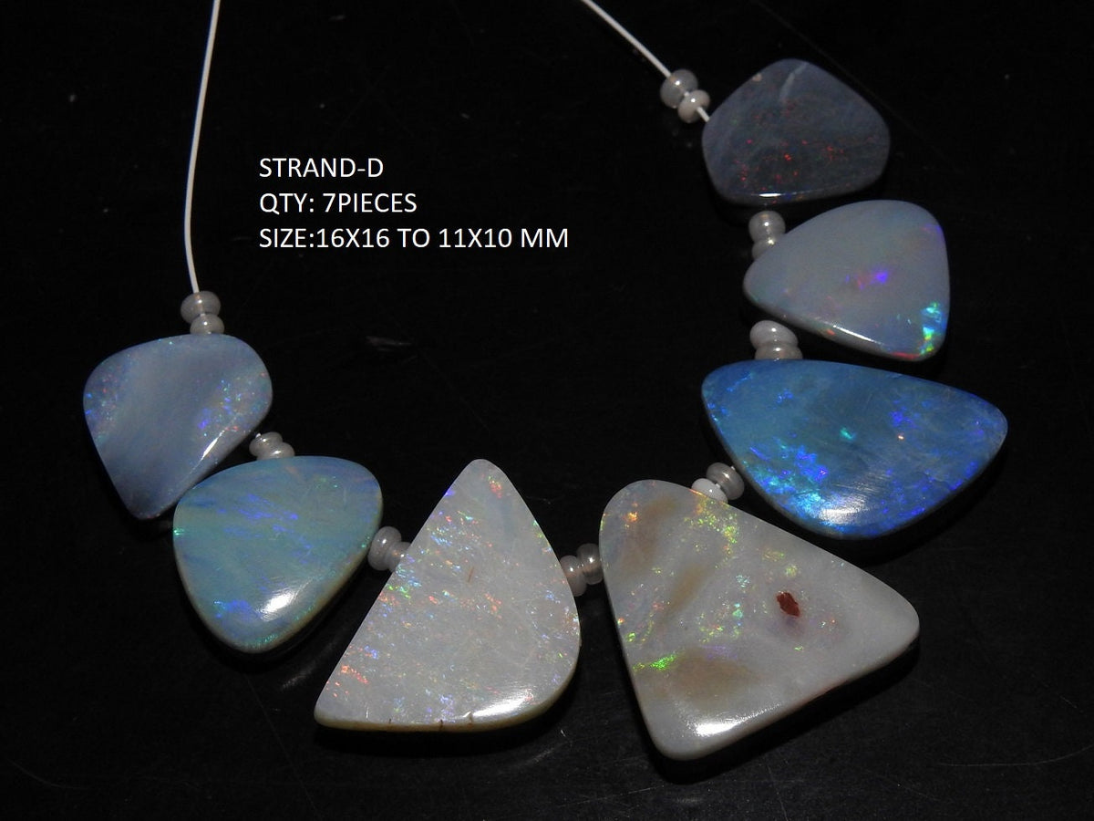 Australian Opal Bead, Doublet Multi Fire Smooth Polished Fancy Shape, Sideway Drill Cabochon Briolette, Natural Stone Jewelry Making Supply
