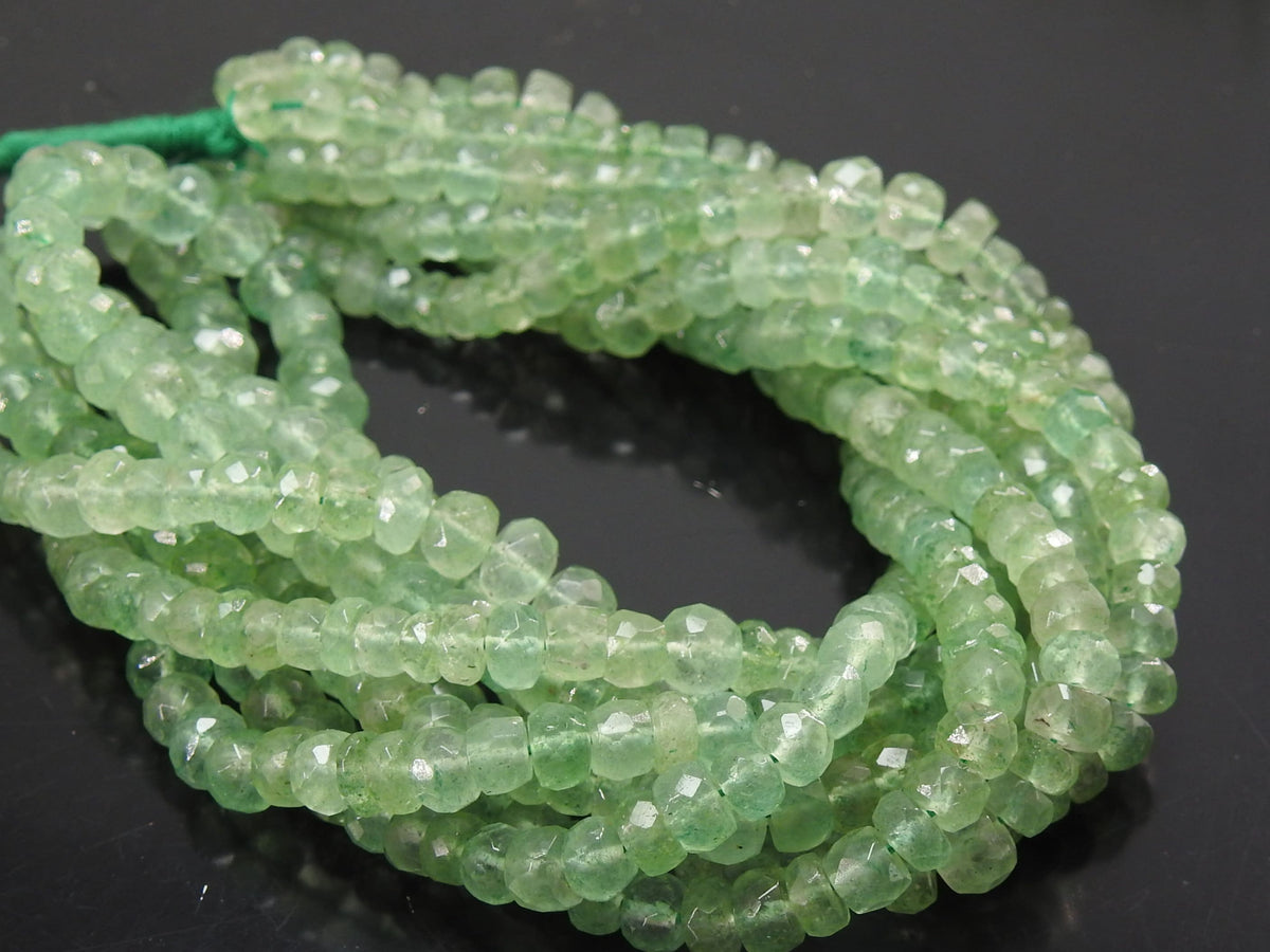 Natural Green Strawberry Quartz Faceted Rondelle Bead 16Inches Strand 4To6mm Genuine Gemstone Roundel Loose Stone Jewelry Making Supply