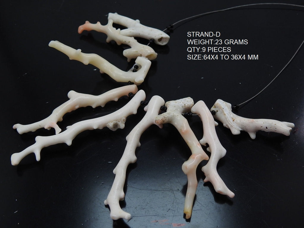 Natural White Coral Sticks Polished Branch Beads Loose Gemstone Spacer Top Drilled Points for Jewelry Making Wholesale Supply