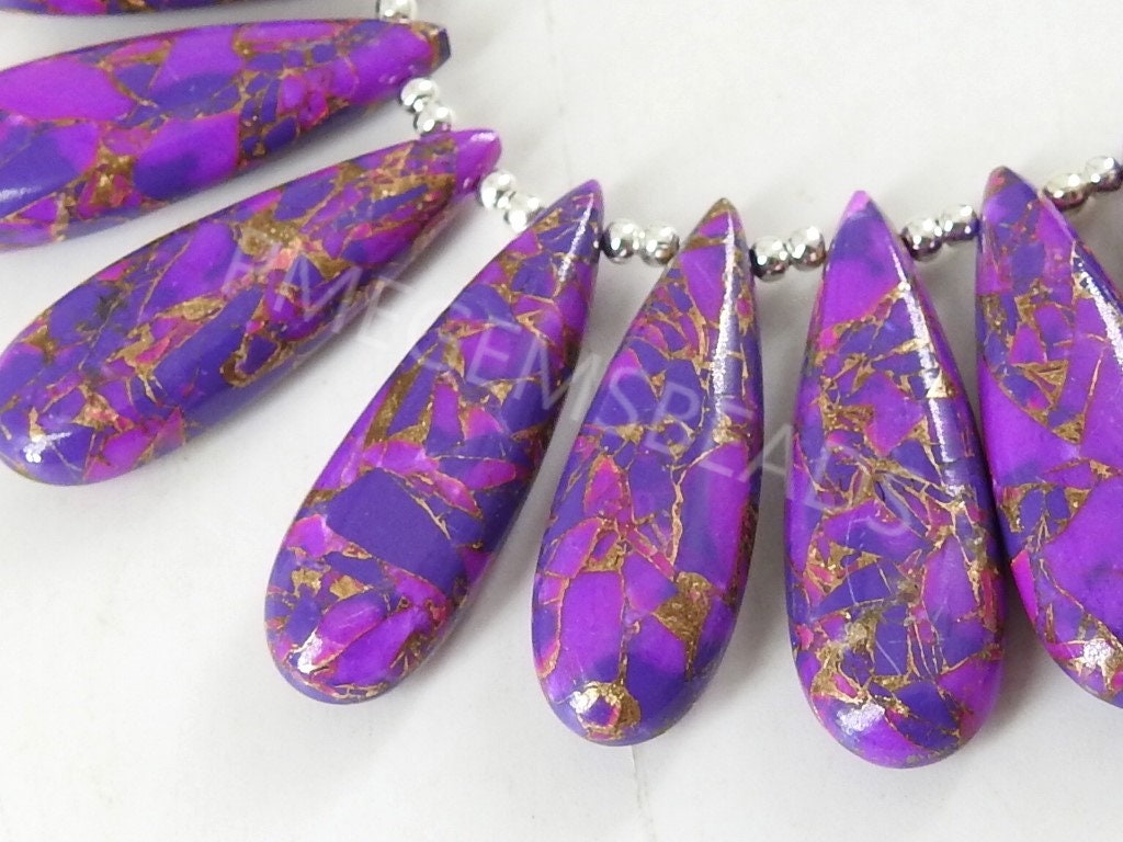 Copper Turquoise Smooth Teardrop Loose Stone 2Piece 30X10MM Earrings Pair Wholesale For DIY Jewelry Makers Gems PME-CY3