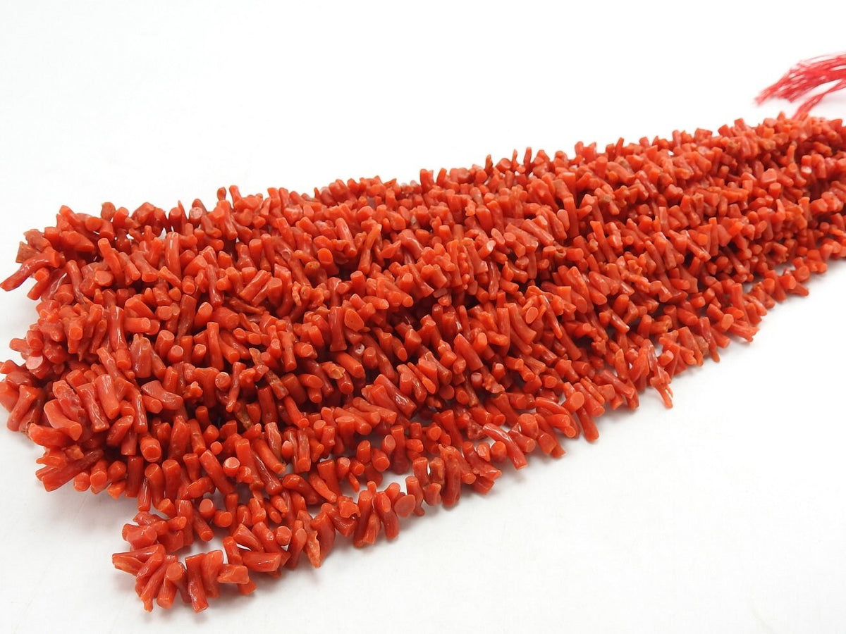 Natural Red Coral Polished Rough Stick-16Inches 5X2To10X2MM Approx-Wholesaler Supplies-New Arrival BK-CR1