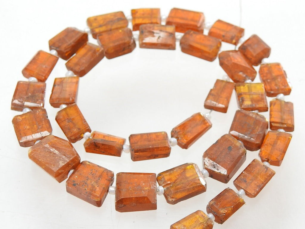 Natural Orange Kyanite Faceted Tumble Nugget Beads 16 Inch Strand Jewelry Making Supplies TU1