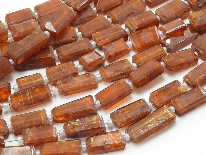Natural Orange Kyanite Faceted Tumble Nugget Beads 16 Inch Strand Jewelry Making Supplies TU1