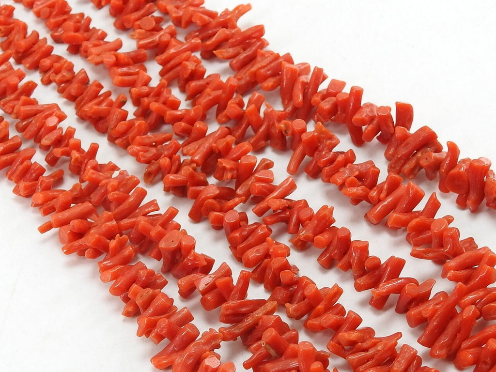 Natural Red Coral Polished Rough Stick-16Inches 5X2To10X2MM Approx-Wholesaler Supplies-New Arrival BK-CR1