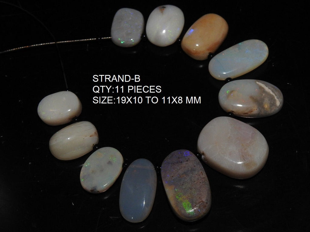 Natural Australian Opal Briolette Beads | Fancy Multi Fire Oval Smooth Polished Loose Gemstone | 100% Genuine DIY Jewelry Making Wholesaler