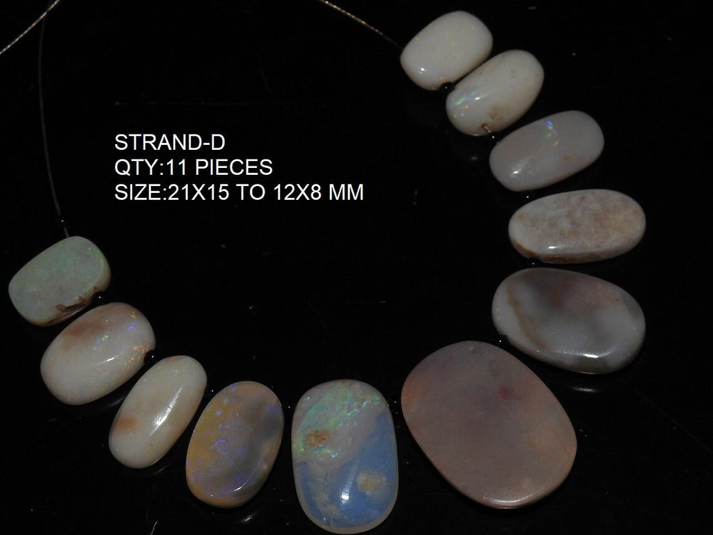 Natural Australian Opal Briolette Beads | Fancy Multi Fire Oval Smooth Polished Loose Gemstone | 100% Genuine DIY Jewelry Making Wholesaler