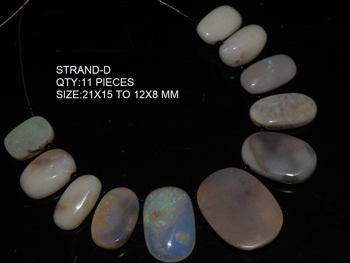 Natural Australian Opal Briolette Beads | Fancy Multi Fire Oval Smooth Polished Loose Gemstone | 100% Genuine DIY Jewelry Making Wholesaler