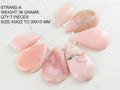 Pink Peruvian Opal Smooth Cabochon Briolette-Handmade Loose Gemstone-For Making Jewelry-Wholesaler Supplies-Natural Stone BR7