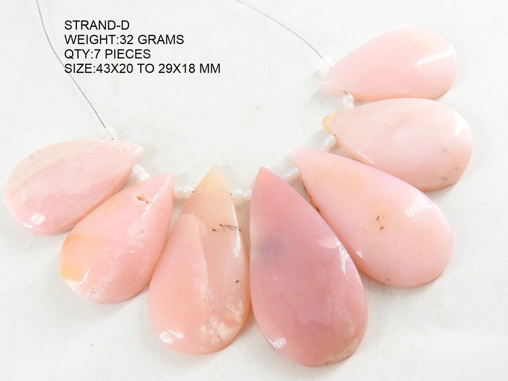 Pink Peruvian Opal Smooth Cabochon Briolette-Handmade Loose Gemstone-For Making Jewelry-Wholesaler Supplies-Natural Stone BR7