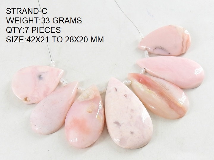 Pink Peruvian Opal Smooth Cabochon Briolette-Handmade Loose Gemstone-For Making Jewelry-Wholesaler Supplies-Natural Stone BR7