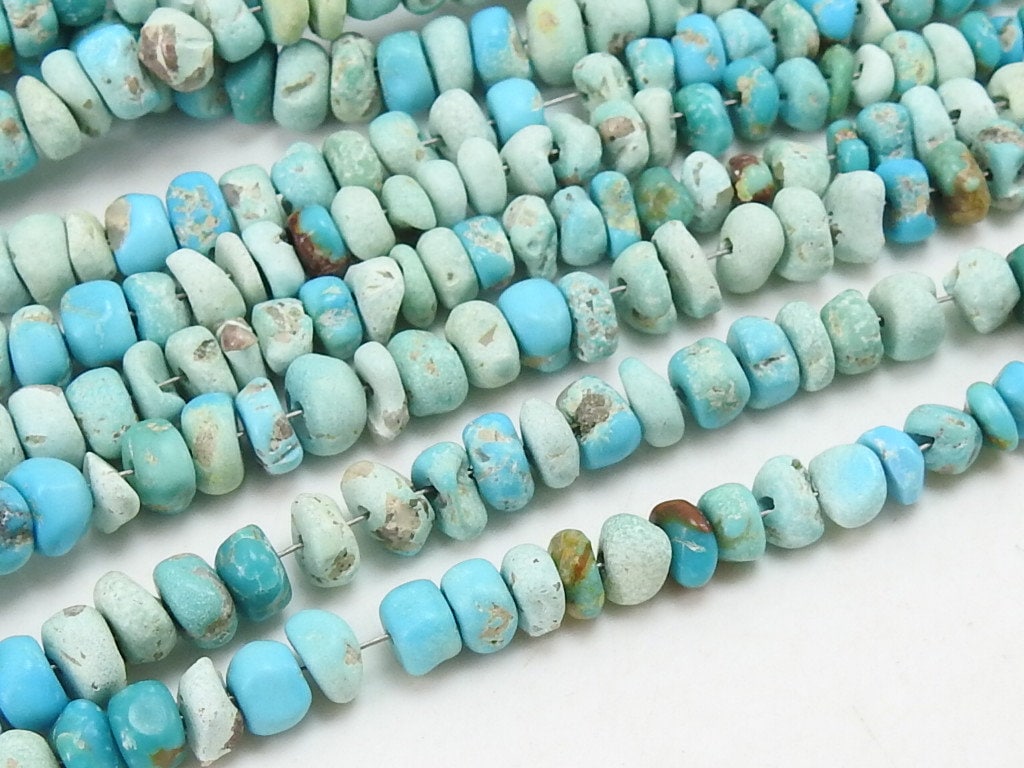 Arizona Turquoise Smooth Matte Polished Roundel Bead 16Inch 3-7MM Approx Natural Stone WB-2