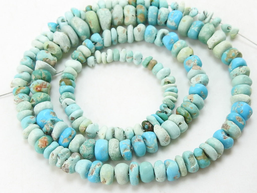Arizona Turquoise Smooth Matte Polished Roundel Bead 16Inch 3-7MM Approx Natural Stone WB-2