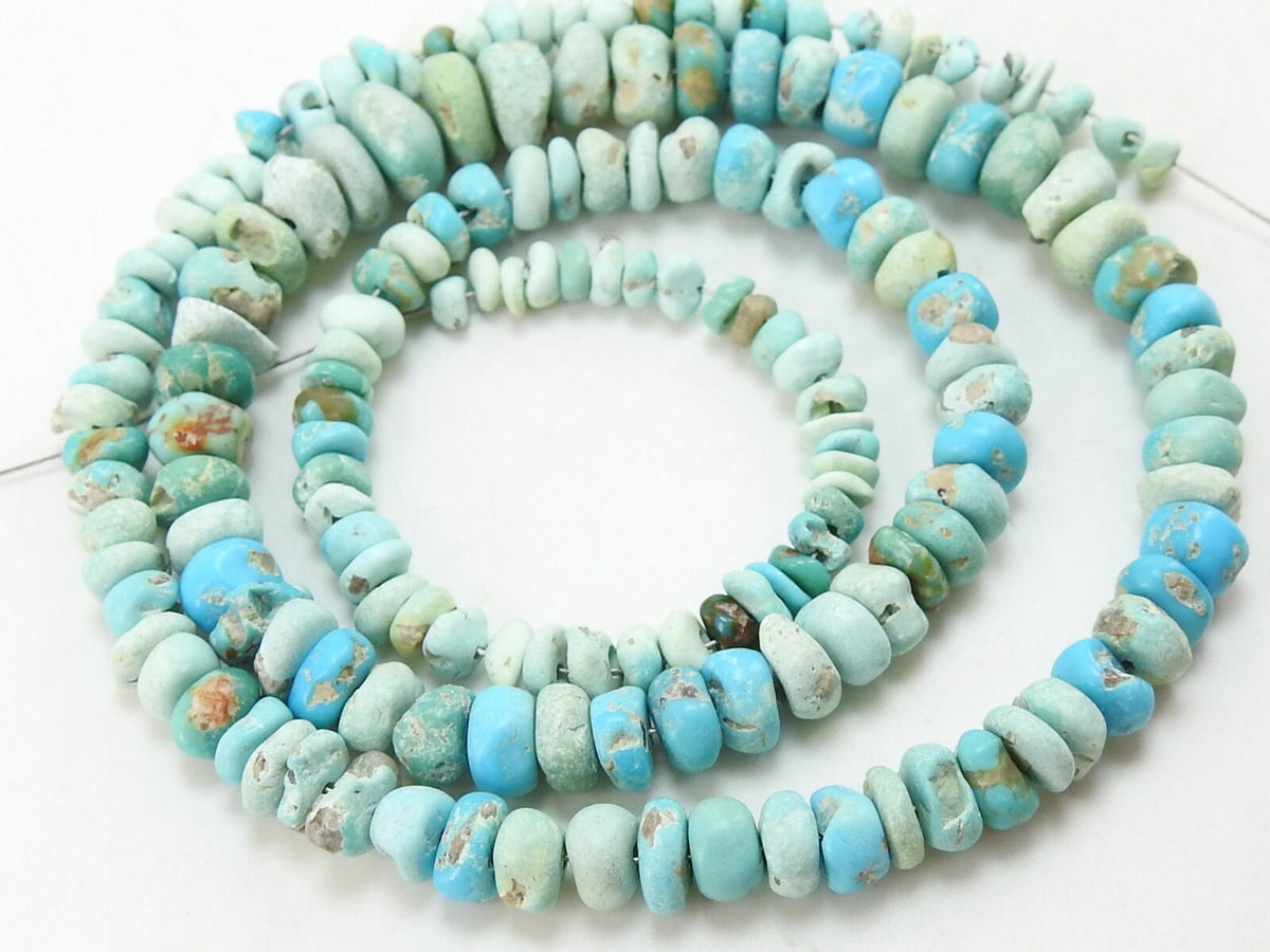 Arizona Turquoise Smooth Matte Polished Roundel Bead 16Inch 3-7MM Approx Natural Stone WB-2