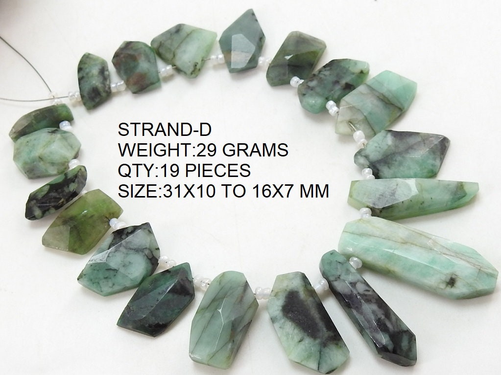 Natural Emerald Faceted Fancy Shape Tumble Nugget Beads Wholesale Green Gemstone Loose Briolette 10 Inch Strand Jewelry Making Supplies BR9