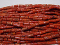 Natural Red Coral Smooth Tube Beads 5x6mm Cylinder Gemstone 8Inch Strand Genuine Stone Wholesale Jewelry Making Supplies New Arrival