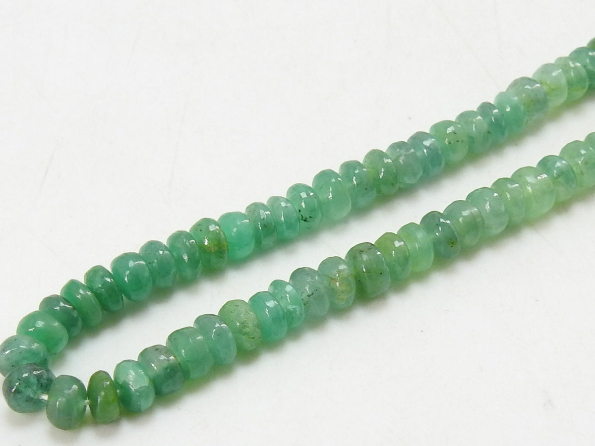 Emerald Smooth Roundel Bead-16Inches Strand-Handmade Loose Gemstone-For Making Jewelry-Natural Stone WB-B7