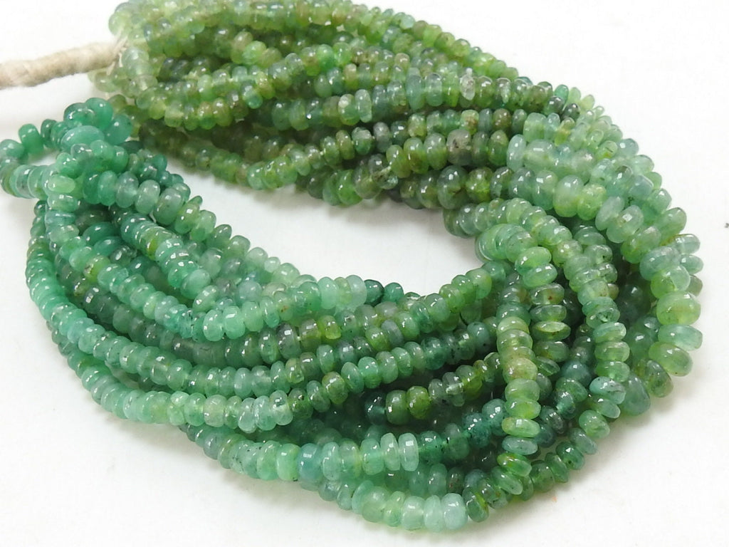 Emerald Smooth Roundel Bead-16Inches Strand-Handmade Loose Gemstone-For Making Jewelry-Natural Stone WB-B7