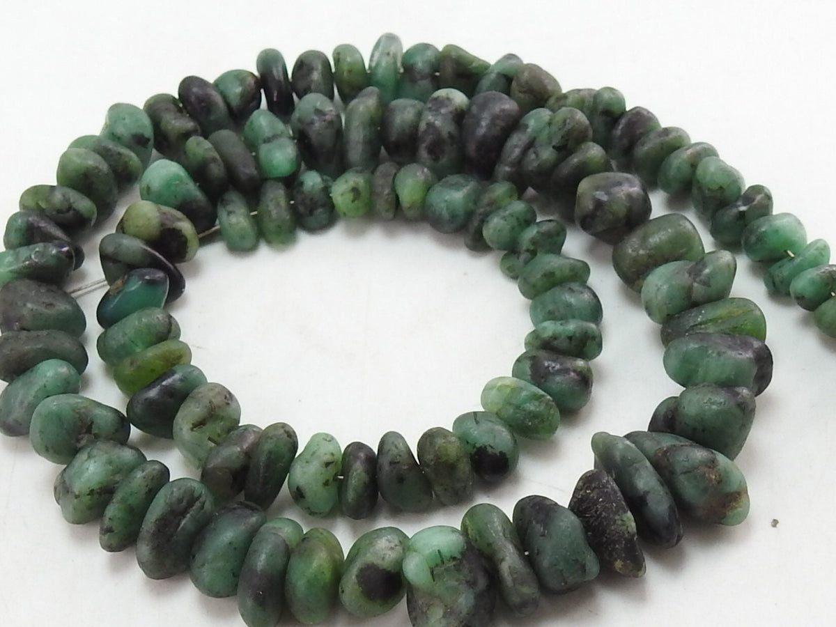 Natural Emerald Smooth Irregular Beads 16 Inch Strand Handmade Loose Gemstone Spacer Bead 5mm 10mm for Jewelry Making Wholesale Supply WB-B7