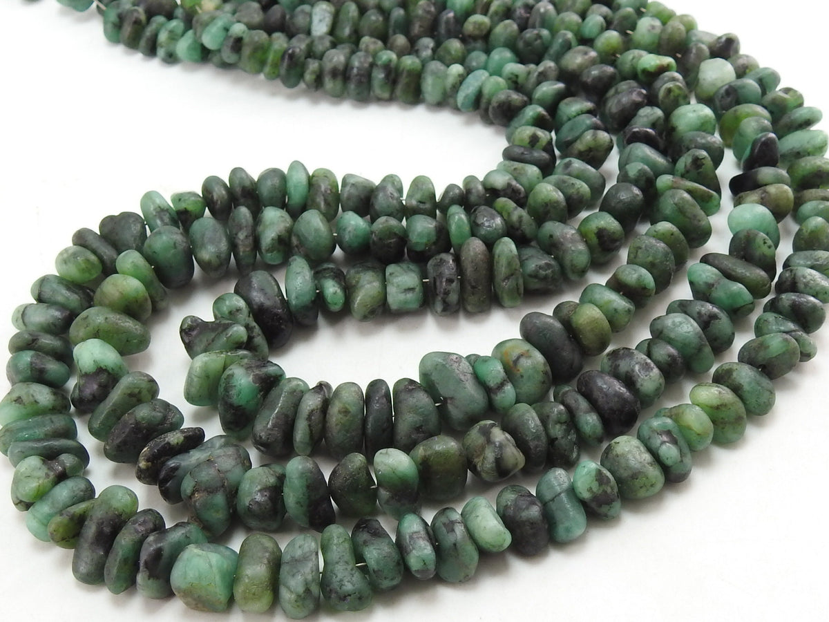Natural Emerald Smooth Irregular Beads 16 Inch Strand Handmade Loose Gemstone Spacer Bead 5mm 10mm for Jewelry Making Wholesale Supply WB-B7
