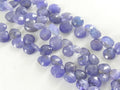 Natural Tanzanite Faceted Heart Shape Teardrop Beads, 7x7 To 4x4mm Graduated Loose Gemstone, 7 Inches Strand For Making Jewelry PME-BR8