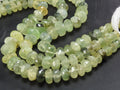 Prehnite Multi Shaded Faceted Roundel Beads 7-12mm, Natural Stone 9 Inch Strand Loose Rondelle Gemstone Wholesale Jewelry Supplies PME-B8