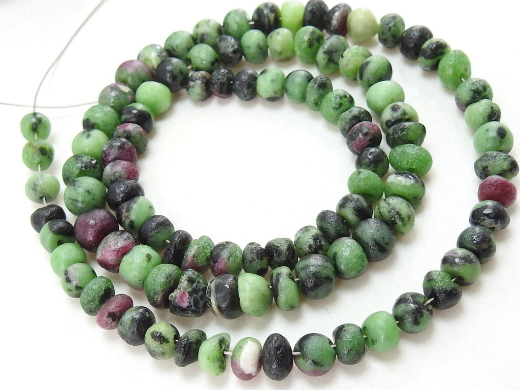 Ruby Zoisite Smooth Roundel Bead 16Inches Strand For Making Jewelry Wholesaler Supplies New Arrival Natural Stone W-B8
