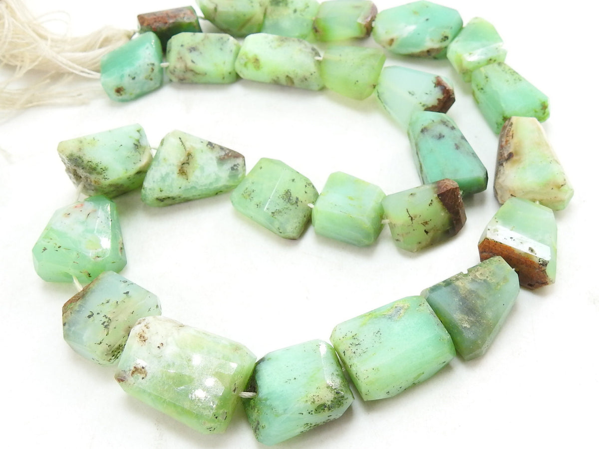 Natural Chrysoprase Faceted Tumble Nugget Beads, 14 Inches Strand 12X10 To 19X14MM, New Arrival Loose Gemstone, Wholesale Jewelry Supply
