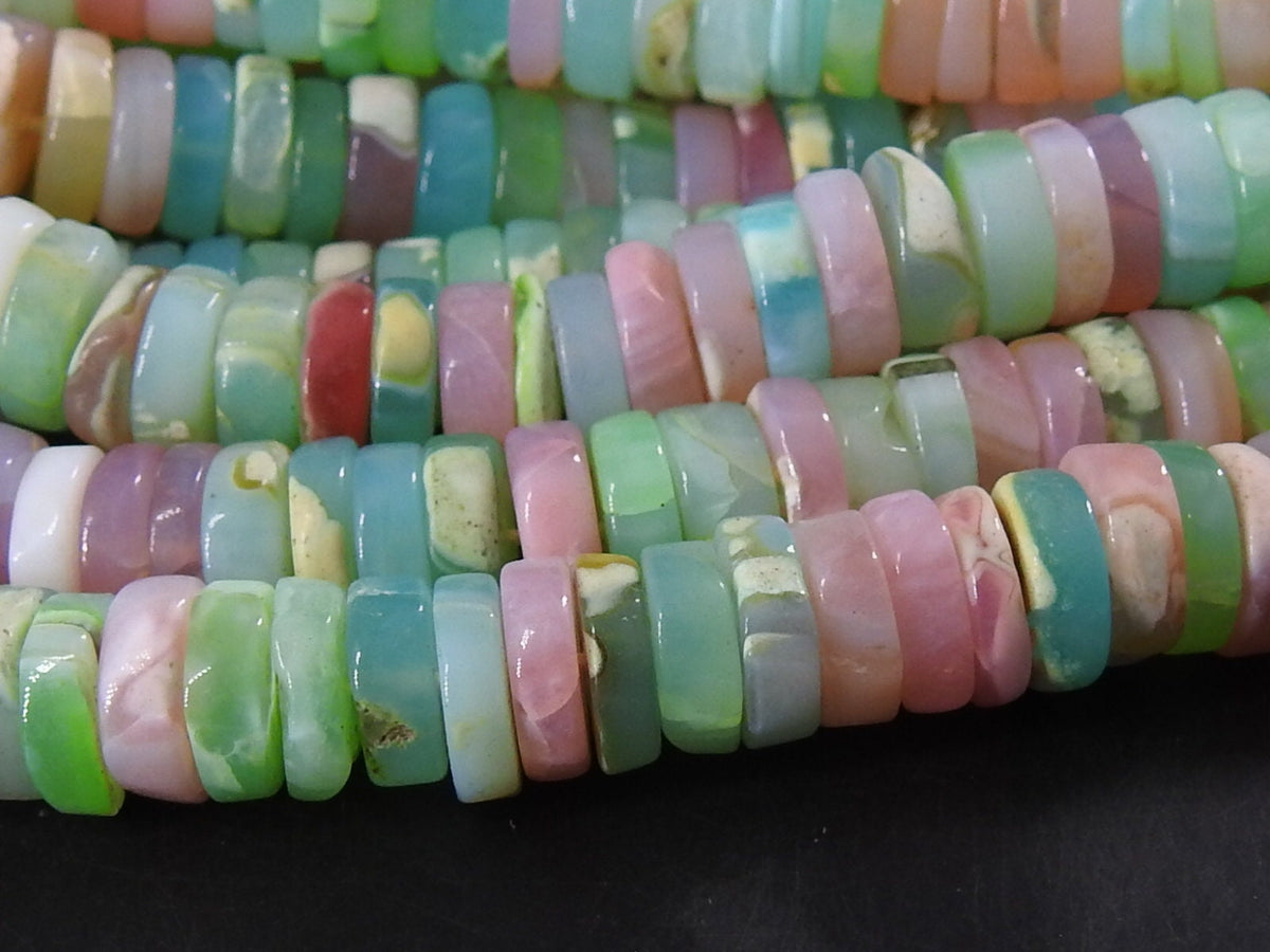 Peruvian Opal Bead-Smooth Polished-Tire Coin Button Wheel-16Inches Strand 8MM Approx-Wholesaler Supplies-New Arrival MS-T2