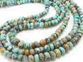 Arizona Turquoise Smooth Roundel Bead 16Inch 3-7mm Approx Natural Stone Genuine Gemstone Rondelle Wholesale Strand Jewelry Making Supplies