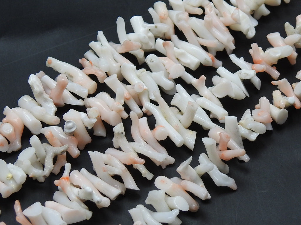 Natural White Coral Stick Strand 16 Inches 8x2-15x2mm Wholesale | Polished Rough Branch Beads For Jewelry Making Supplies | New Arrival