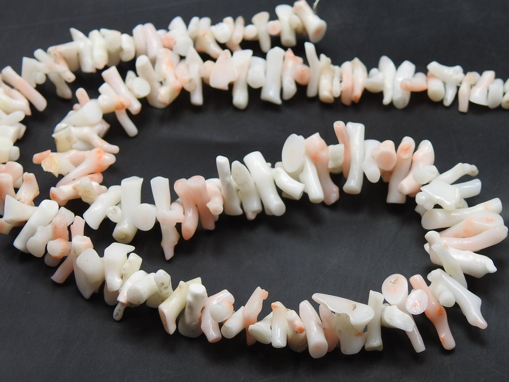 Natural White Coral Stick Strand 16 Inches 8x2-15x2mm Wholesale | Polished Rough Branch Beads For Jewelry Making Supplies | New Arrival