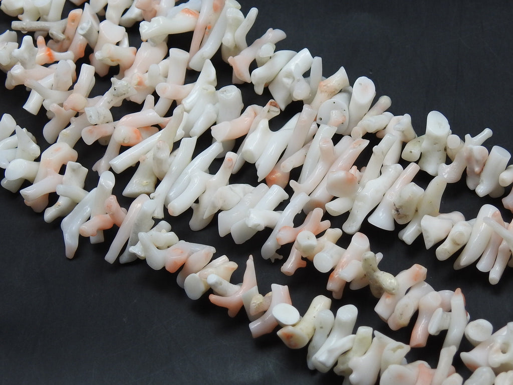 Natural White Coral Stick Strand 16 Inches 8x2-15x2mm Wholesale | Polished Rough Branch Beads For Jewelry Making Supplies | New Arrival