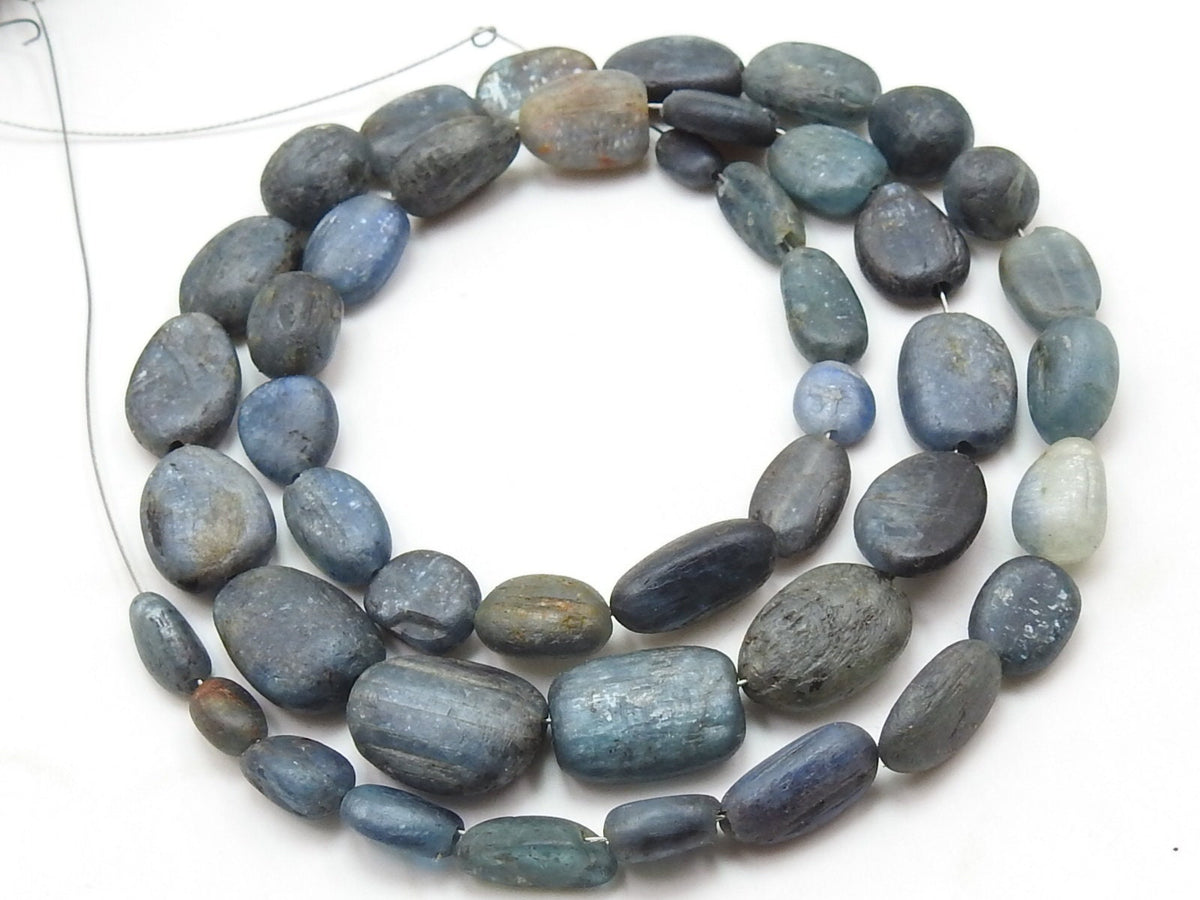 Natural Blue Kyanite Matte Polished Smooth Oval Shape Tumble Bead 16Inches 7x3To14x9mm Wholesaler Supplies Genuine Gemstone Loose Strand TU1