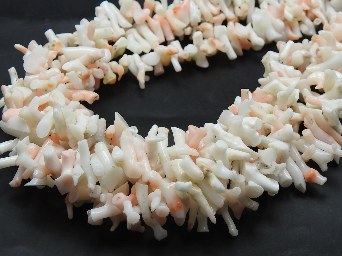 Natural White Coral Stick Strand 16 Inches 8x2-15x2mm Wholesale | Polished Rough Branch Beads For Jewelry Making Supplies | New Arrival