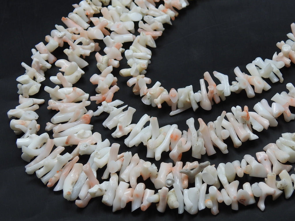 Natural White Coral Stick Strand 16 Inches 8x2-15x2mm Wholesale | Polished Rough Branch Beads For Jewelry Making Supplies | New Arrival