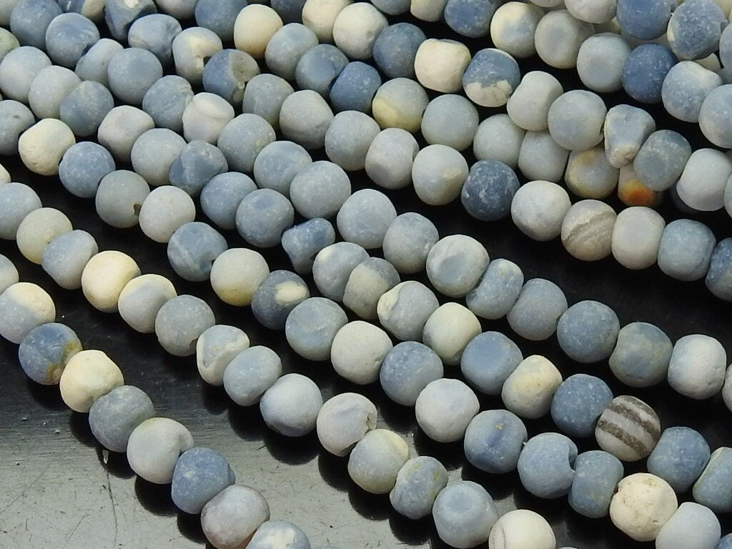Blue Indian Opal Smooth Matte Round Beads 16" Strand, 5mm Approx Natural Stone Sphere Ball Spacer Bead, Wholesale Jewelry Supply WB-6
