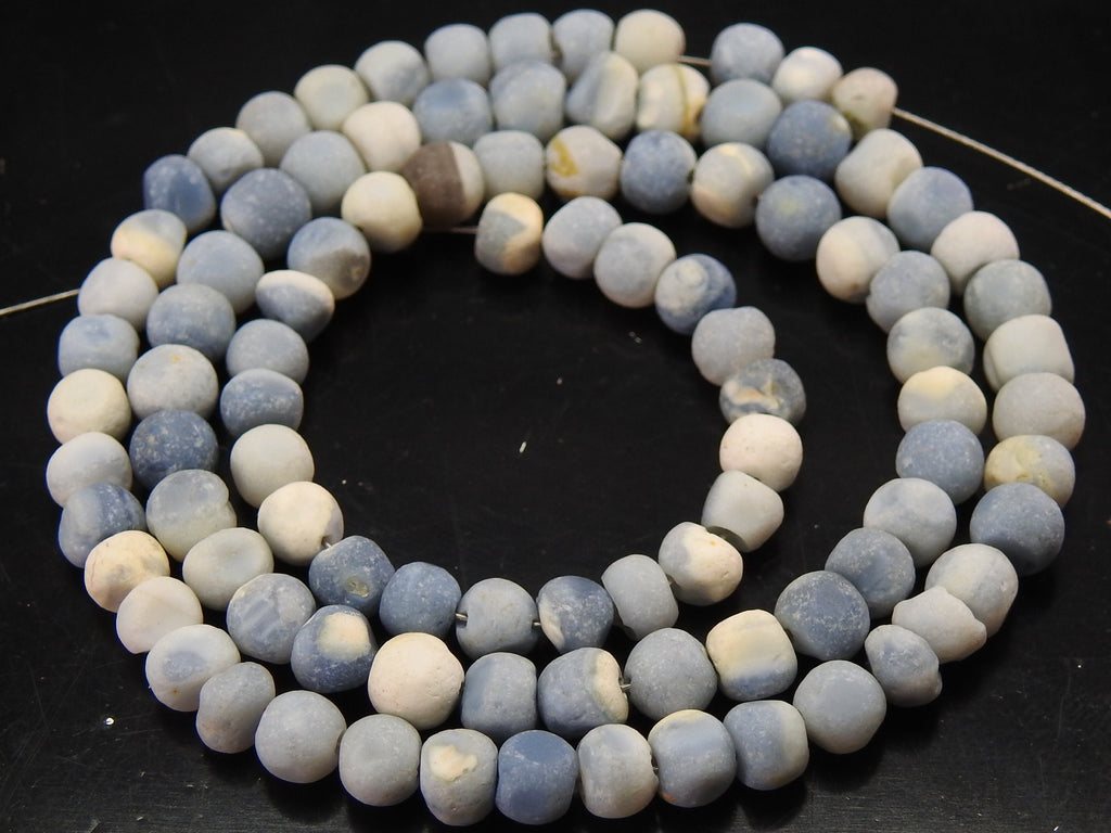 Blue Indian Opal Smooth Matte Round Beads 16" Strand, 5mm Approx Natural Stone Sphere Ball Spacer Bead, Wholesale Jewelry Supply WB-6
