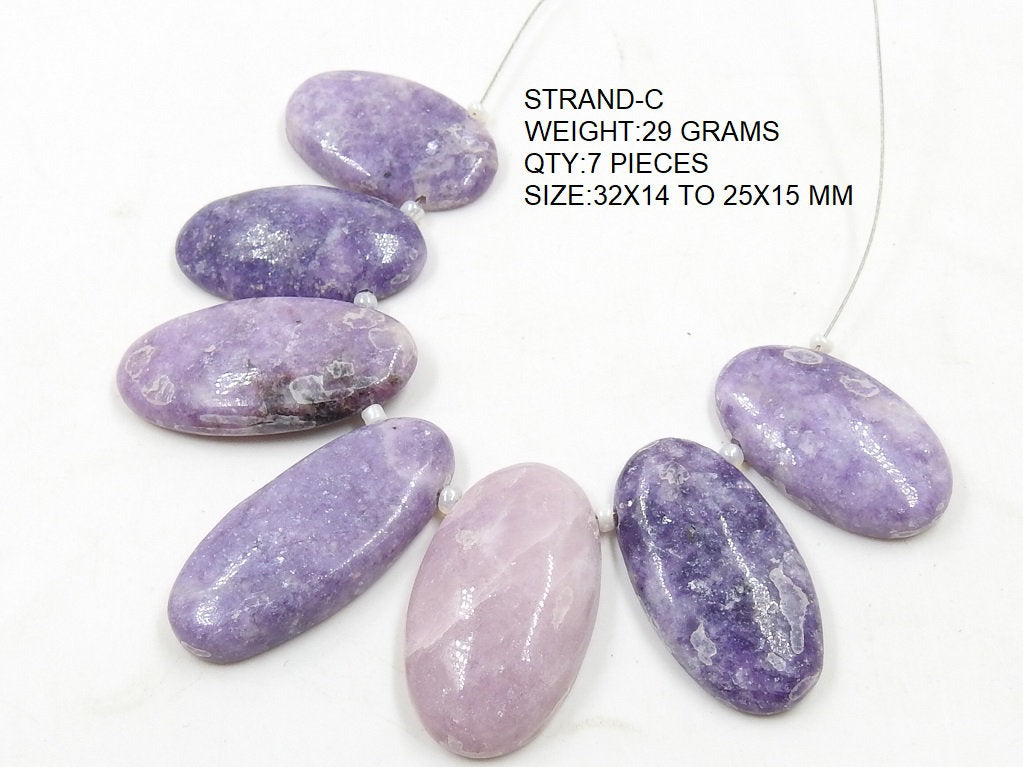 Natural Lepidolite Smooth Cabochon Briolette Beads, Fancy Shape Gemstone Supplies For Jewelry Making