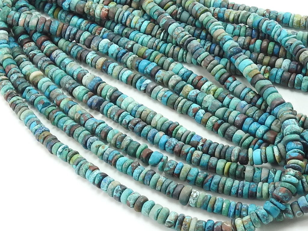 Shattuckite Beadd-Smooth Matte Polished-Tire Coin Button Wheel Shape-16Inches Strand-For Making Jewelry-Wholesaler Supplies T4