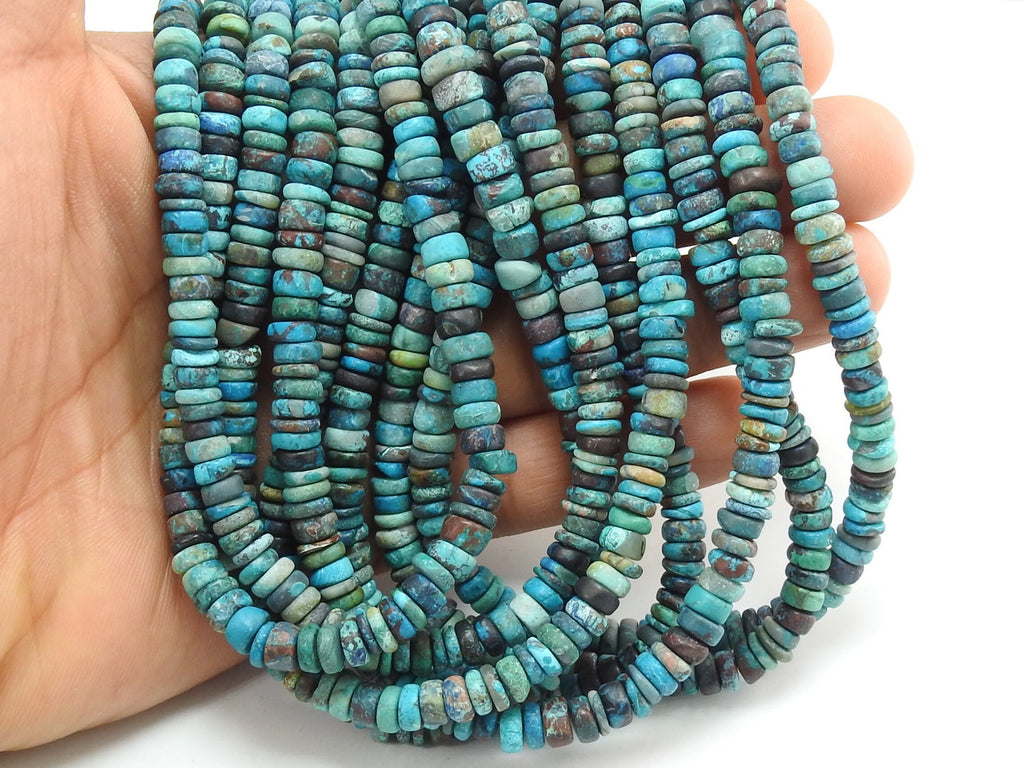 Shattuckite Beadd-Smooth Matte Polished-Tire Coin Button Wheel Shape-16Inches Strand-For Making Jewelry-Wholesaler Supplies T4