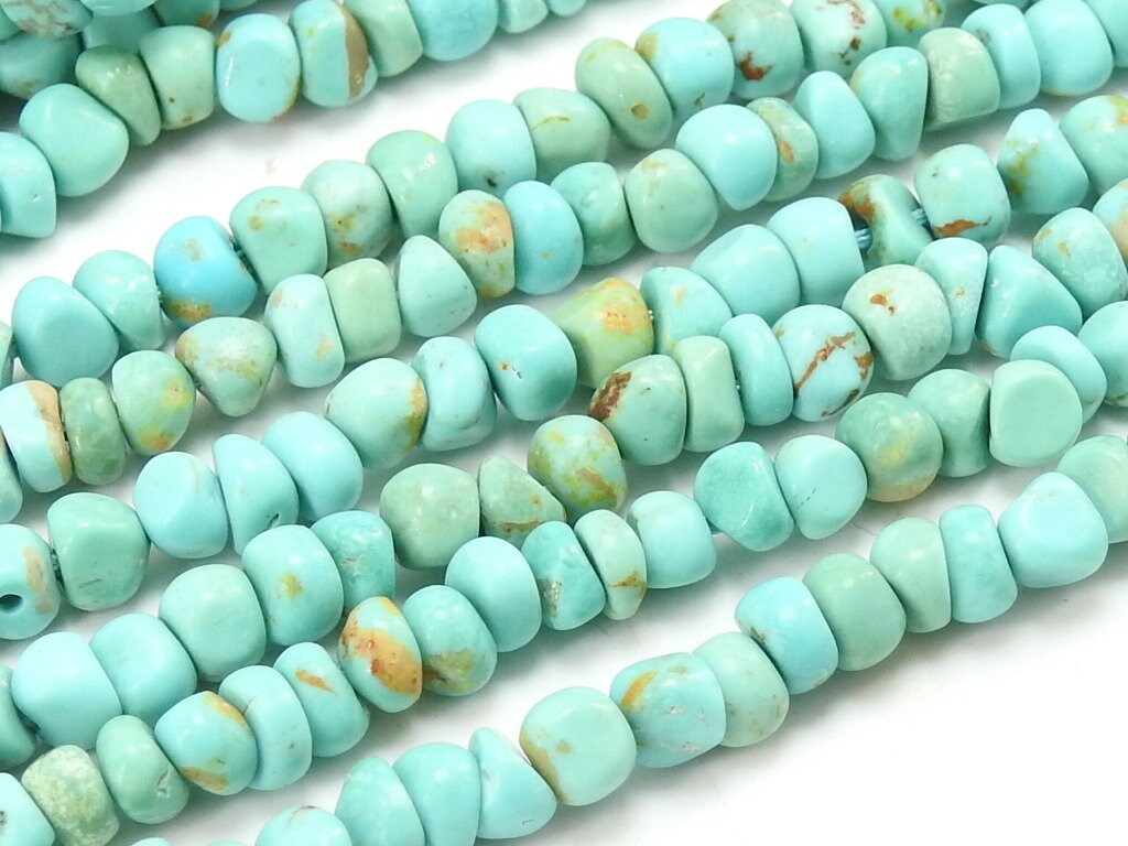 Natural Arizona Turquoise Smooth Handmade Bead 16Inch Strand Wholesaler Supplies Loose Gemstone For DIY Jewelry Making Stones WM-B2