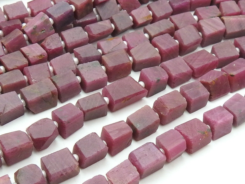 Natural African Ruby Smooth Matte Polished Nugget Beads 16" Strand Genuine Red Raw Stone Loose Organic Nugget Bead for Jewelry Making TU4
