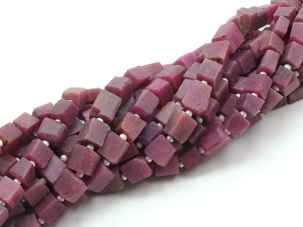 Natural African Ruby Smooth Matte Polished Nugget Beads 16" Strand Genuine Red Raw Stone Loose Organic Nugget Bead for Jewelry Making TU4