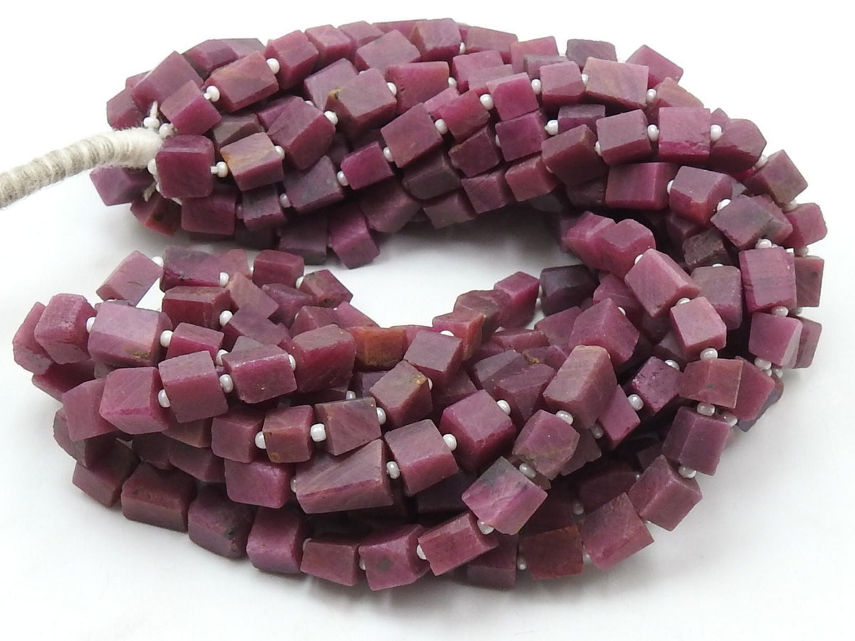 Natural African Ruby Smooth Matte Polished Nugget Beads 16" Strand Genuine Red Raw Stone Loose Organic Nugget Bead for Jewelry Making TU4