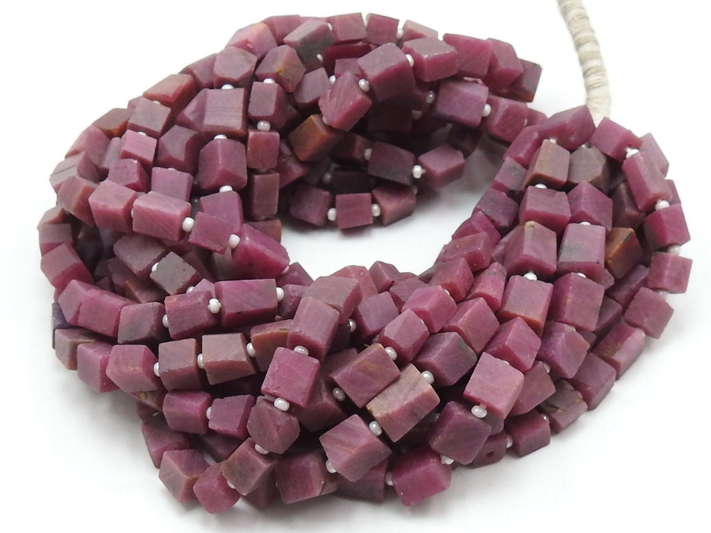 Natural African Ruby Smooth Matte Polished Nugget Beads 16" Strand Genuine Red Raw Stone Loose Organic Nugget Bead for Jewelry Making TU4