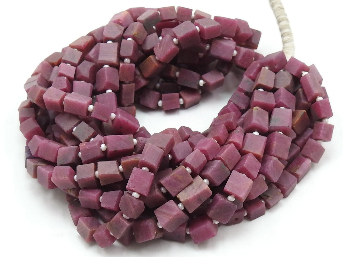 Natural African Ruby Smooth Matte Polished Nugget Beads 16" Strand Genuine Red Raw Stone Loose Organic Nugget Bead for Jewelry Making TU4