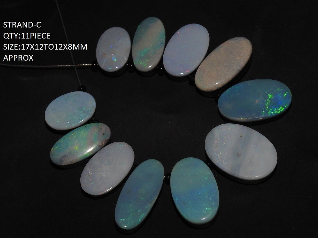 Australian Opal Doublet Cabochon, Multi Fire Smooth Oval Shape Loose Gemstone, Handmade Briolette Stone For DIY Jewelry Supplies MS