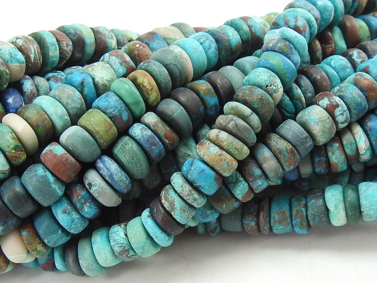 Shattuckite Beadd-Smooth Matte Polished-Tire Coin Button Wheel Shape-16Inches Strand-For Making Jewelry-Wholesaler Supplies T4