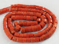 Natural Red Coral Smooth Tire Beads 4-5mm Coin Button Wheel Shape 8 Inch Strand Loose Stone for Earring Bracelet Jewelry Making BK-CR2
