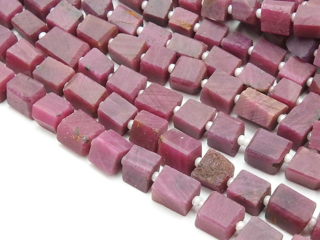 Natural African Ruby Smooth Matte Polished Nugget Beads 16" Strand Genuine Red Raw Stone Loose Organic Nugget Bead for Jewelry Making TU4